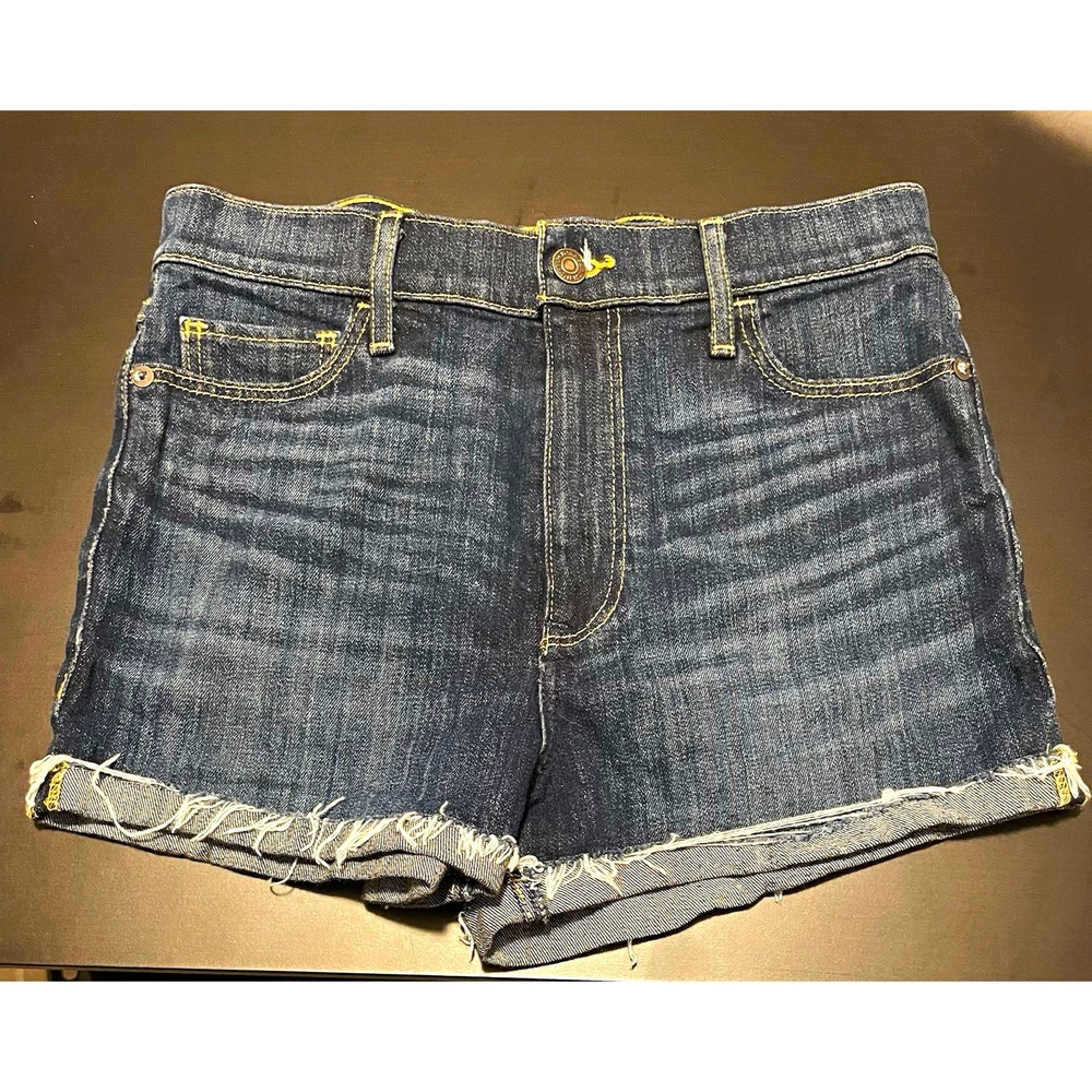 Abercrombie & Fitch Denim Shorts Womens 4 W27 Dark Wash Cut Off Frayed High Rise